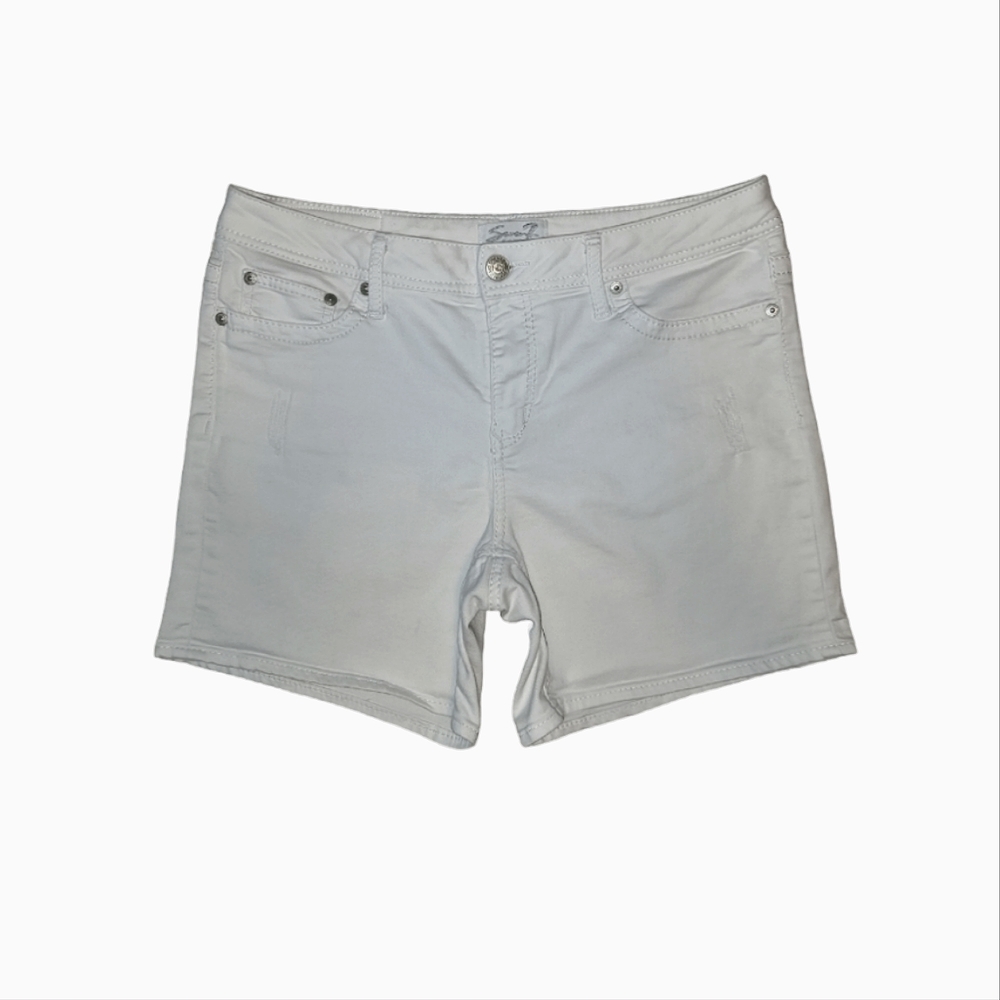 Seven7 White Denim Jean Bermuda Shorts Size 14